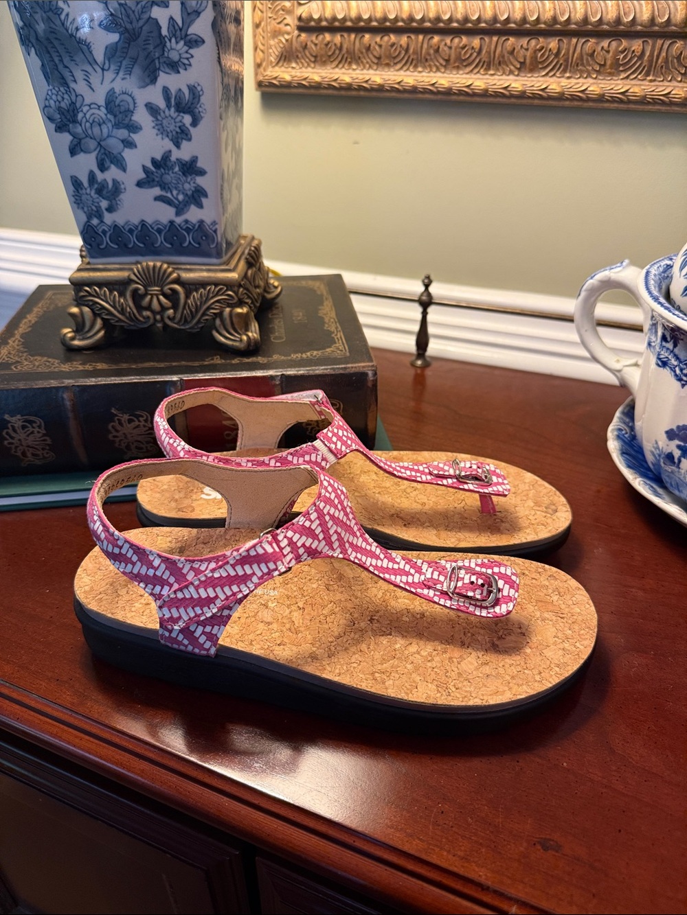 SAS Women's Marina Chevron Pink Sandals, US Size 7.5 M